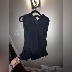 Love Your Assets by Sara Blakely Black Swim Dress | Shaping One-Piece | XL